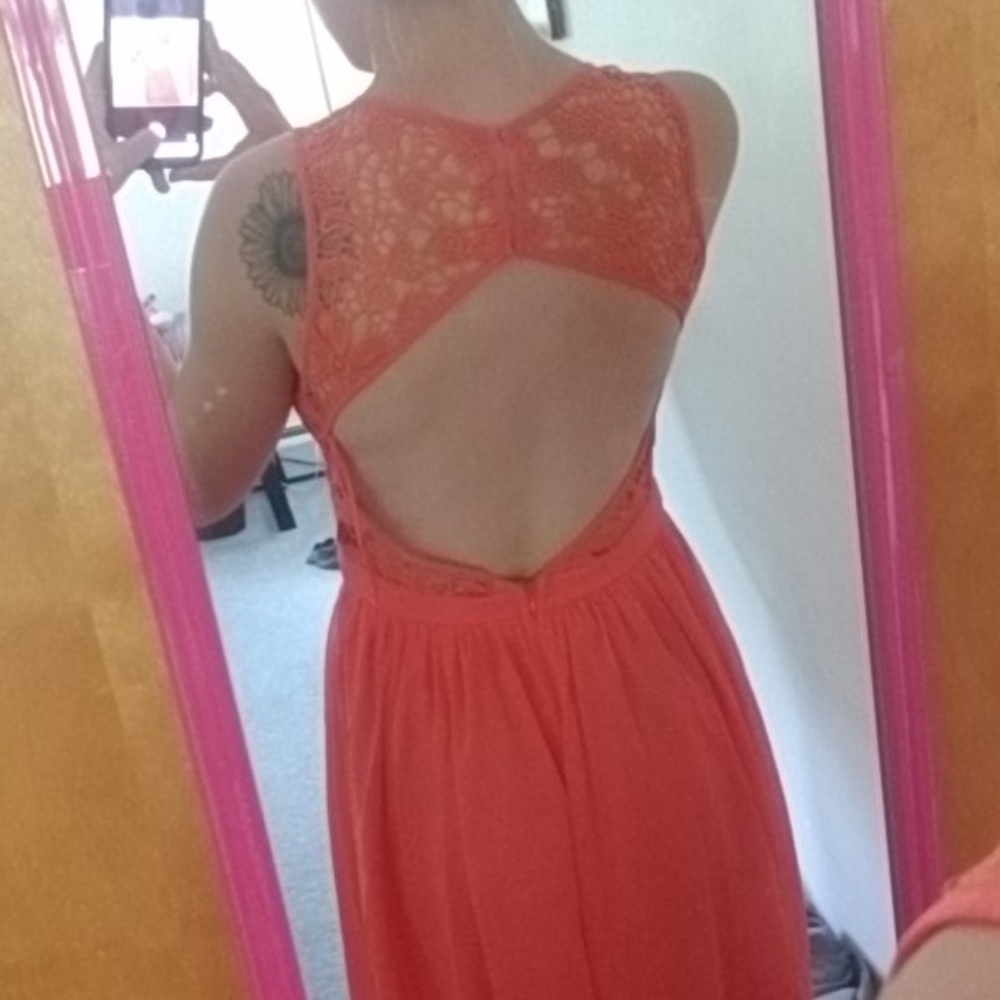 Long coral dress